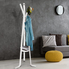 Load image into Gallery viewer, Artiss Wooden Coat Hanger Stand - White