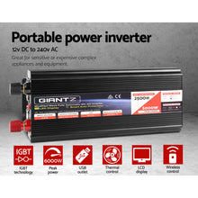 Load image into Gallery viewer, Giantz Power Inverter 2500W or 5000W Modified Sine Wave 12V-240V Camping Caravan