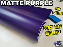 Load image into Gallery viewer, BUY 2 Rolls Get 1 FREE Matte PURPLE Car Vinyl Wrap Film Air Release Bubble Free Decal Sticker Roll For Full Car
