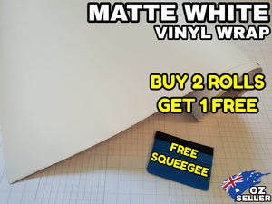 BUY 2 Rolls Get 1 FREE Matte WHITE Car Vinyl Wrap Film Air Release Bubble Free Decal Sticker Roll For Full Car