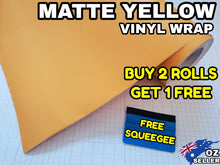 Load image into Gallery viewer, BUY 2 Rolls Get 1 FREE Matte YELLOW Car Vinyl Wrap Film  Air Release Bubble Free Decal Sticker Roll For Full Car