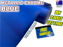 Load image into Gallery viewer, BUY 2 Rolls Get 1 FREE METALLIC CHROME BLUE Car Vinyl Wrap Film Air Release Bubble Free Decal Sticker Roll For Full Car