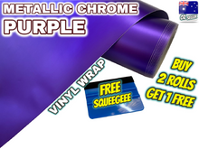 Load image into Gallery viewer, BUY 2 Rolls Get 1 FREE METALLIC CHROME PURPLE Car Vinyl Wrap Film Air Release Bubble Free Decal Sticker Roll For Full Car