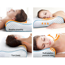 Load image into Gallery viewer, Giselle Memory Foam Pillow Ice Silk Cover Contour Pillows Cool Cervical Support