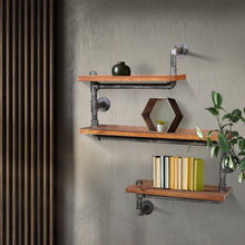 Load image into Gallery viewer, Artiss Display Shelves Rustic Bookshelf Industrial DIY Pipe Shelf Wall Brackets