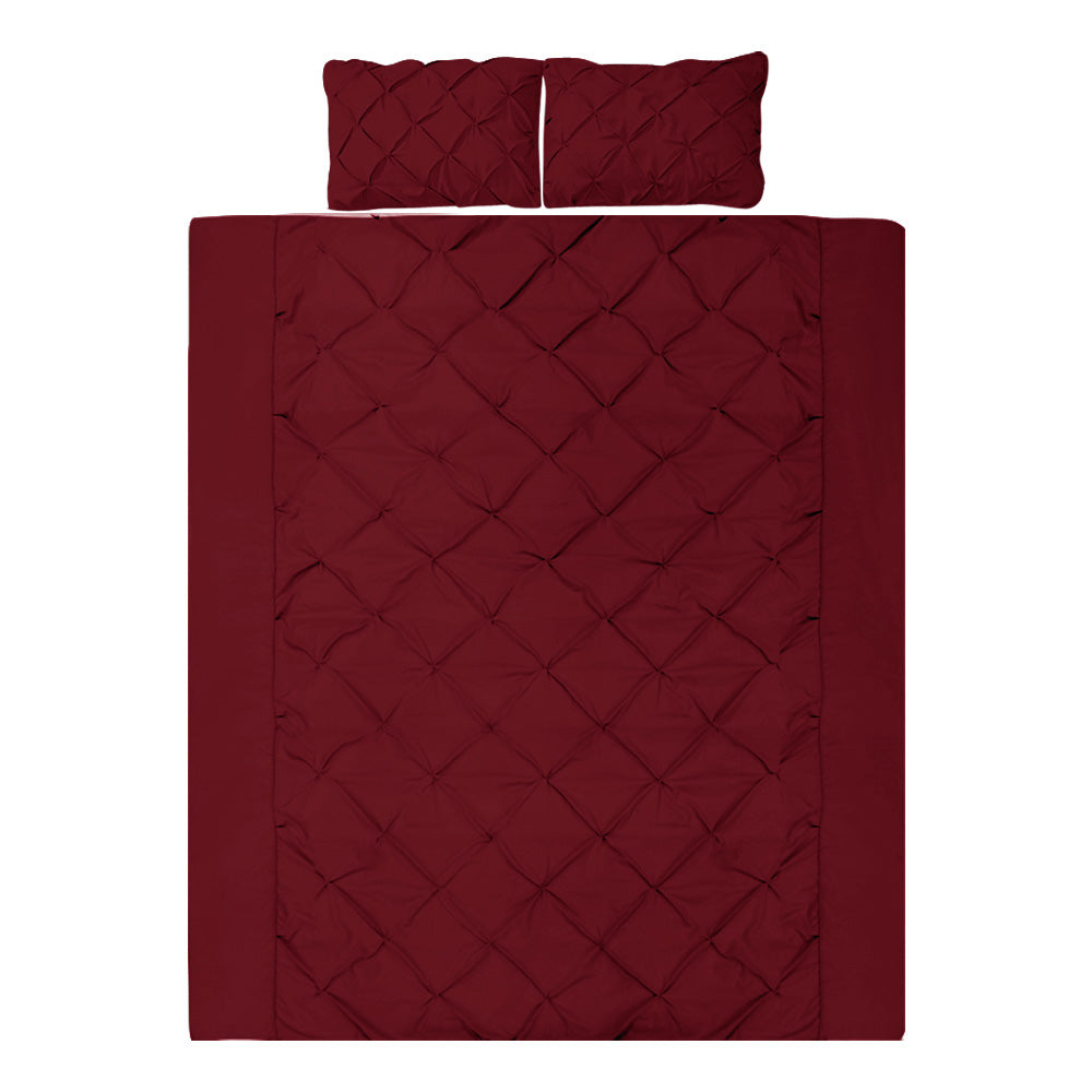 Giselle Luxury Classic Bed Duvet Doona Quilt Cover Set Hotel King Burgundy Red