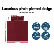 Load image into Gallery viewer, Giselle Luxury Classic Bed Duvet Doona Quilt Cover Set Hotel Queen Burgundy Red