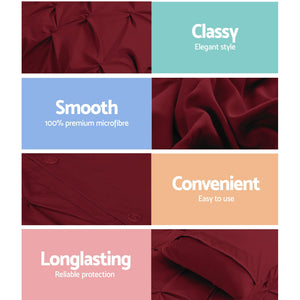 Giselle Luxury Classic Bed Duvet Doona Quilt Cover Set Hotel Queen Burgundy Red