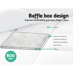 Giselle Bedding Super King 800GSM Microfibre Bamboo Microfiber Quilt