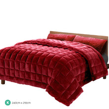 Load image into Gallery viewer, Giselle Bedding Faux Mink Quilt King Size Burgundy