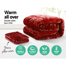 Load image into Gallery viewer, Giselle Bedding Faux Mink Quilt King Size Burgundy