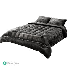 Load image into Gallery viewer, Giselle Bedding Faux Mink Quilt Double Size Charcoal