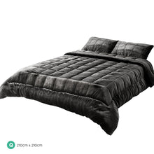 Load image into Gallery viewer, Giselle Bedding Faux Mink Quilt Queen Size Charcoal