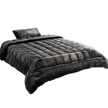 Load image into Gallery viewer, Giselle Bedding Faux Mink Quilt Single Size Charcoal