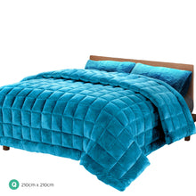 Load image into Gallery viewer, Giselle Bedding Faux Mink Quilt Queen Size Teal
