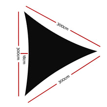 Load image into Gallery viewer, Instahut Sun Shade Sail Cloth Shadecloth Triangle Canopy Black 280gsm 3x3x3m Black