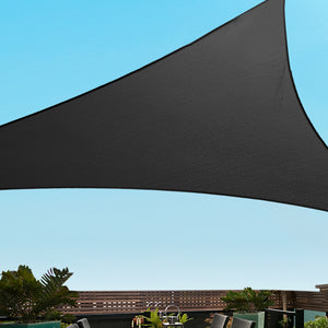 Instahut Sun Shade Sail Cloth Shadecloth Triangle Canopy Black 280gsm 3x3x3m Black