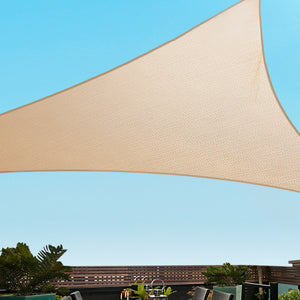Instahut 5x5x5m Shade Sail Cloth Shadecloth Triangle Heavy Duty Sand Sun Canopy