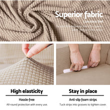Load image into Gallery viewer, Artiss 2-piece Sofa Cover Elastic Stretch Couch Covers Protector 2 Steater Sand