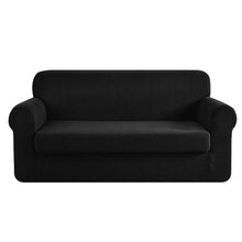 Load image into Gallery viewer, Artiss 2-piece Sofa Cover Elastic Stretch Couch Covers Protector 3 Steater Black