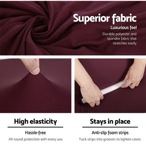 Artiss Sofa Cover Elastic Stretchable Couch Covers Burgundy 1 Seater