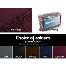 Load image into Gallery viewer, Artiss Sofa Cover Elastic Stretchable Couch Covers Burgundy 3 Seater