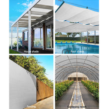 Load image into Gallery viewer, Instahut 1.83x10m 50% UV Shade Cloth Shadecloth Sail Garden Mesh Roll Outdoor White