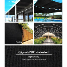 Load image into Gallery viewer, Instahut 70% UV Sun Shade Cloth Shadecloth Sail Roll Mesh Garden Outdoor 1.83x20m Black