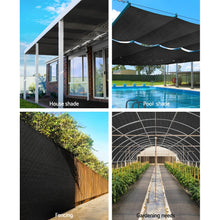 Load image into Gallery viewer, Instahut 3.66x10m 50% UV Shade Cloth Shadecloth Sail Garden Mesh Roll Outdoor Black