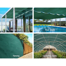 Load image into Gallery viewer, Instahut 3.66x10m 30% UV Shade Cloth Shadecloth Sail Garden Mesh Roll Outdoor Green