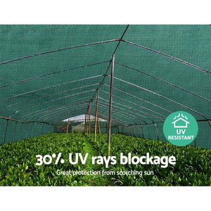 Instahut 3.66x10m 30% UV Shade Cloth Shadecloth Sail Garden Mesh Roll Outdoor Green