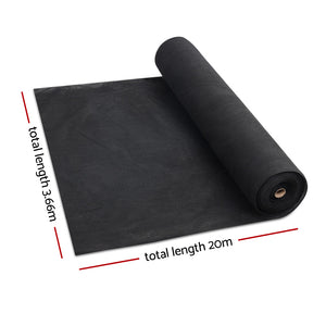 Instahut 3.66x20m 30% UV Shade Cloth Shadecloth Sail Garden Mesh Roll Outdoor Black