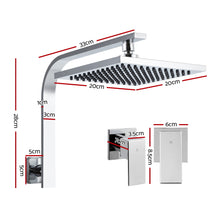 Load image into Gallery viewer, Cefito WElS 8&#39;&#39; Rain Shower Head Taps Square High Pressure Wall Arm DIY Chrome