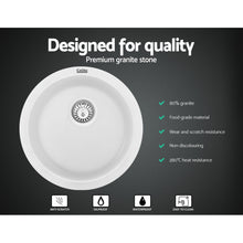 Load image into Gallery viewer, Cefito Stone Kitchen Sink Round 430MM Granite Under/Topmount Basin Bowl Laundry White