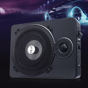 600W Black Car Subwoofer 10 Inch Ultra-Thin Speaker Audio Amplifier Under-Seat