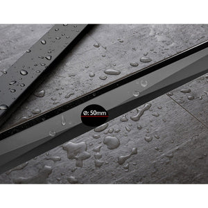 Cefito Stainless Steel Shower Grate Tile Insert Bathroom Floor Drain Liner 900MM Black