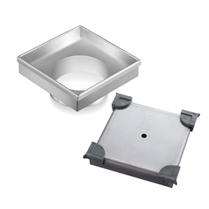 115x115mm Stainless Steel Shower Grate Tile Insert Drain Square Bathroom Home