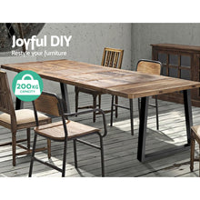 Load image into Gallery viewer, Artiss 2x Coffee Dining Table Legs 71x65/90CM Industrial Vintage Bench Metal Trapezoid