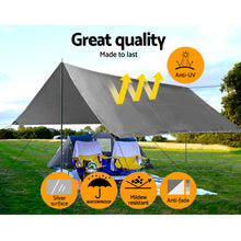 Load image into Gallery viewer, Instahut 3.6x6m Tarp Camping Tarps Poly Tarpaulin Heavy Duty Cover 180gsm Silver