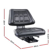 Load image into Gallery viewer, Giantz PU Leather Tractor Seat with Sliding Track - Black