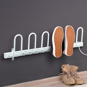 DEVANTI Electric Heated Shoes Warmer Socks Dryer Bathroom Racks Rails Gloves Sterilizer Heater 3 Pairs White