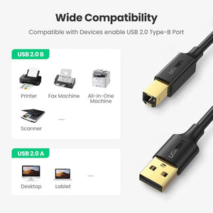 UGREEN USB 2.0 A Male to B Male Printer Cable 3m Black 10351