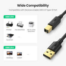 Load image into Gallery viewer, UGREEN USB 2.0 A Male to B Male Printer Cable 5m (Black) 10352