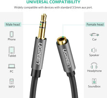 Load image into Gallery viewer, UGREEN 3.5mm Male to 3.5mm Female Extension Cable 1.5m  Black 10593