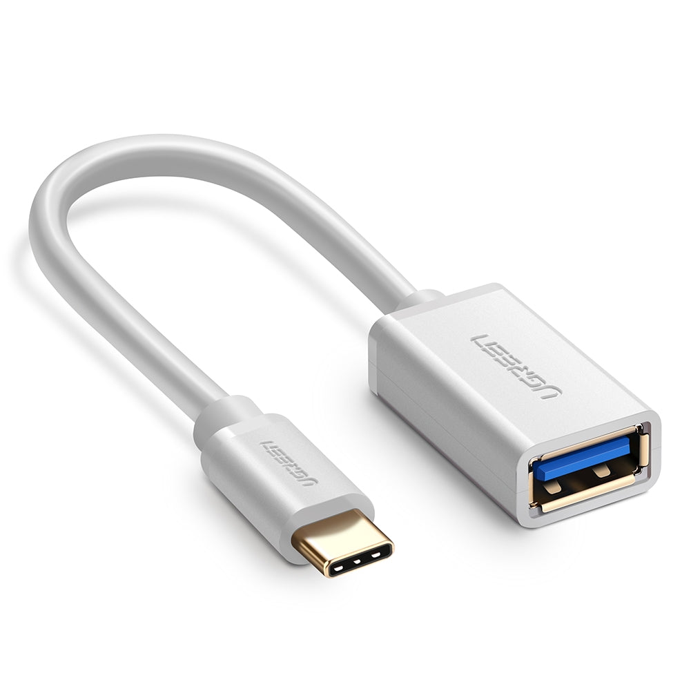 UGREEN USB Type-C Male to USB 3.0 Type A Female OTG Cable - White 15CM (30702)