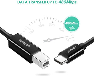 UGREEN USB-C to USB 2.0 Print Cable 2m (Black) 50446