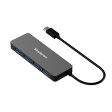 Load image into Gallery viewer, Simplecom CH320 Ultra Slim Aluminium USB 3.1 Type C to 4 Port USB 3.0 Hub Black