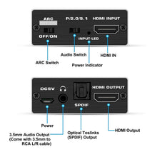 Load image into Gallery viewer, Simplecom CM425 HDMI 2.0 Audio Extractor Optical SPDIF and 3.5mm Stereo with ARC 4K@60Hz