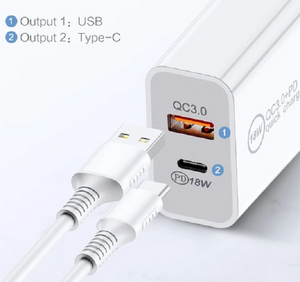 BDI 18W PD Quick Charger AU plug with USB and Type C Port  SDC-18WACB -2pack