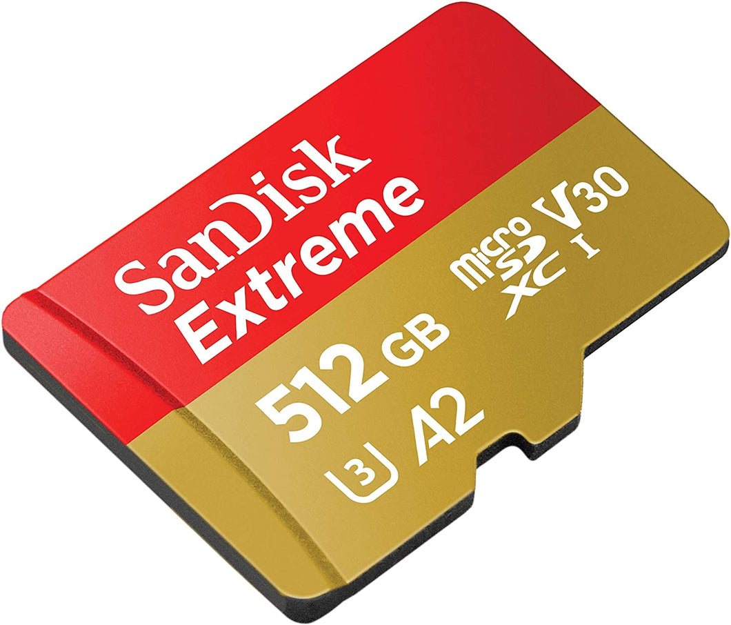 SANDISK SDSQXA1-512G-GN6MN  MicroXD  Extreme A2 V30 UHS-I/U3 160R/90W  NO SD ADAPTER